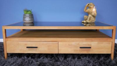 Product photograph of Dutch Rubber Wood 2 Drawer Tv Cabinet from Choice Furniture Superstore