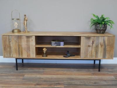 Product photograph of Dutch Mango Wood 2 Door Tv Cabinet from Choice Furniture Superstore