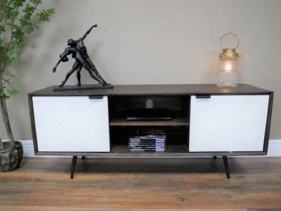 Product photograph of Dutch Venice Mango Wood And Marble Effect Tv Cabinet from Choice Furniture Superstore
