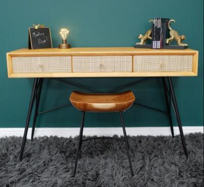 Product photograph of Dutch Rubber Wood 3 Drawer Desk from Choice Furniture Superstore