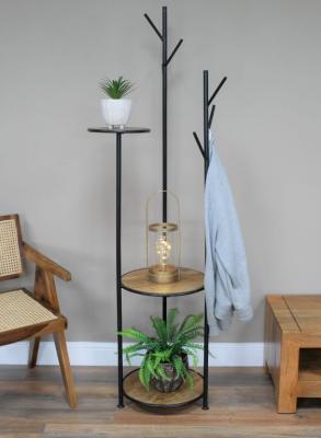 Product photograph of Dutch Coat Iron And Mango Wood Stand from Choice Furniture Superstore