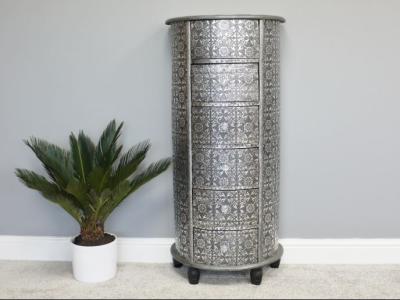 Product photograph of Dutch Embossed 6 Drawer Tall Boy from Choice Furniture Superstore