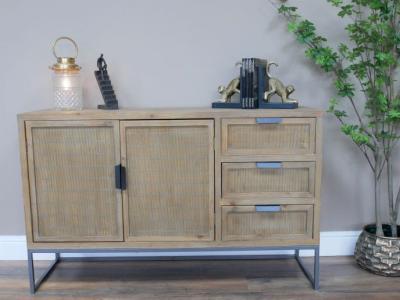 Product photograph of Dutch Distressed Rustic 3 Drawer 2 Door Sideboard from Choice Furniture Superstore