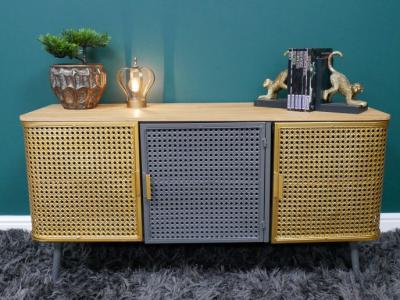 Product photograph of Dutch Low Metal 3 Door Sideboard from Choice Furniture Superstore