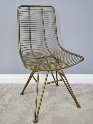 Product photograph of Dutch Golden Metal Dining Chair Sold In Pairs - 6485 from Choice Furniture Superstore