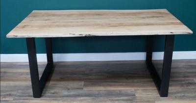 Product photograph of Dutch Acacia Wood Edge Dining Table - 160cm from Choice Furniture Superstore
