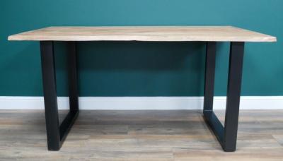 Product photograph of Dutch Acacia Wood Edge 180cm Dining Table - 6 Seater from Choice Furniture Superstore