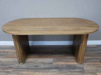 Product photograph of Dutch Mango Wood Oval Dining Table - 6 Seater from Choice Furniture Superstore