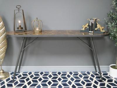 Product photograph of Dutch Iron And Marble Side Table from Choice Furniture Superstore