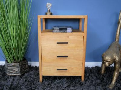 Product photograph of Dutch 3 Drawer Black Glass Top Wooden Bedside Cabinet from Choice Furniture Superstore