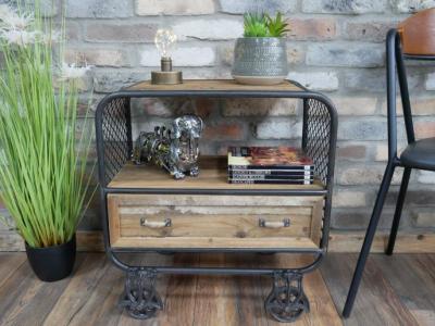 Product photograph of Dutch Rustic Industrial 1 Drawer Cabinet from Choice Furniture Superstore