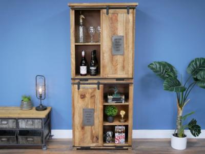 Product photograph of Dutch Industrial Mango Wood And Iron Large Cabinet from Choice Furniture Superstore