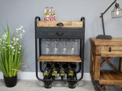 Product photograph of Dutch Black Metal Wine Trolley from Choice Furniture Superstore