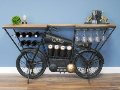 Product photograph of Dutch Mango Wood And Iron Bike Bar from Choice Furniture Superstore