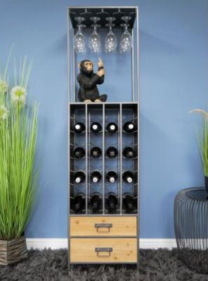 Product photograph of Dutch 2 Drawer 32 Bottles Wine Cabinet from Choice Furniture Superstore