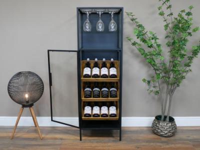 Product photograph of Dutch 1 Door 15 Bottle Wine Cabinet from Choice Furniture Superstore
