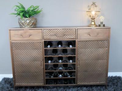 Product photograph of Dutch Copper 2 Door 3 Drawer Wine Medium Sideboard from Choice Furniture Superstore