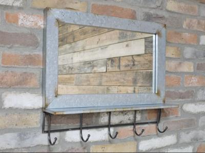 Dutch Industrial Mirror With Hooks Pack Of 2