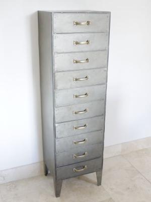 Product photograph of Dutch Industrial 10 Drawer Tall Cabinet from Choice Furniture Superstore