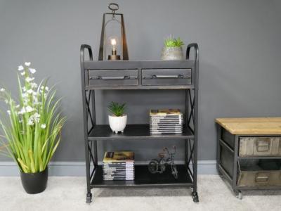 Product photograph of Dutch Industrial Metal 2 Drawer Shelves from Choice Furniture Superstore