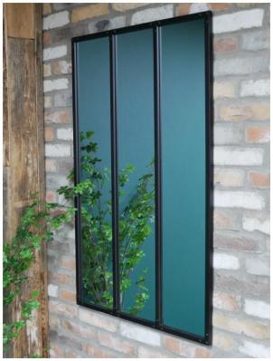 Black Metal Rectangular Mirror