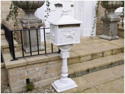 Aluminium White Post Box