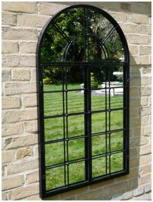 Product photograph of Garden Black Arch Mirror - 7397 from Choice Furniture Superstore