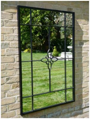 Product photograph of Garden Black Rectangular Mirror - 7396 from Choice Furniture Superstore
