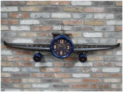 Product photograph of Blue Aeroplane Clock from Choice Furniture Superstore
