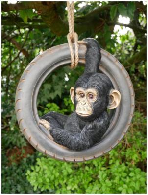 Product photograph of Chimpanzee On Tyre Swing Set Of 2 from Choice Furniture Superstore