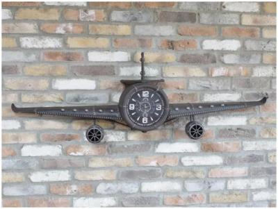 Product photograph of Grey Aeroplane Clock - 5029 from Choice Furniture Superstore