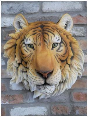 Product photograph of Large Tiger Head Wall Decoration from Choice Furniture Superstore