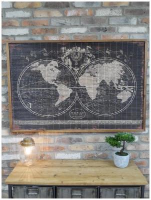 Product photograph of Map Of The World - 8239 Set Of 2 from Choice Furniture Superstore
