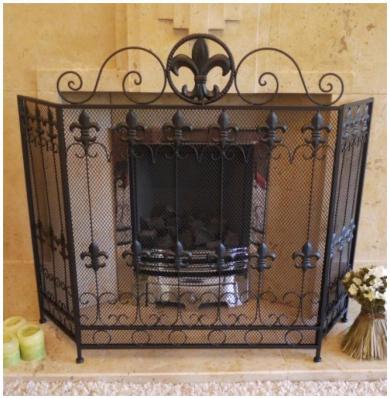 Product photograph of Metal Black Fire Screen Set Of 2 from Choice Furniture Superstore