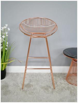 Product photograph of Plated Steel Copper Bar Stool from Choice Furniture Superstore