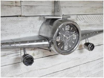 Product photograph of Silver Aeroplane Clock from Choice Furniture Superstore