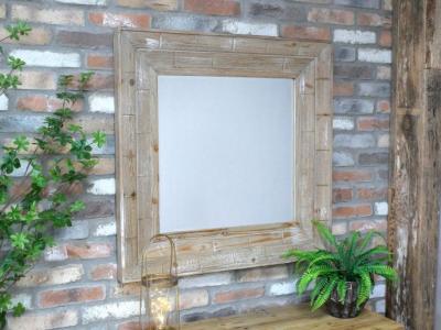 Product photograph of Wood Square Mirror from Choice Furniture Superstore