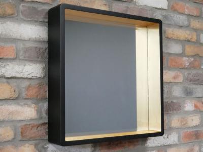 Product photograph of Black And Gold Mirror - Set Of 2 - 53cm X 53cm from Choice Furniture Superstore
