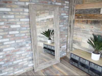 Product photograph of Rustic Wood Large Wall Mirror from Choice Furniture Superstore