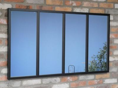 Product photograph of Industrial Black Metal Rectangular Mirror from Choice Furniture Superstore