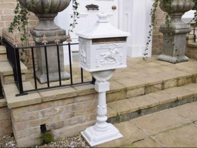 Product photograph of Aluminium White Post Box from Choice Furniture Superstore