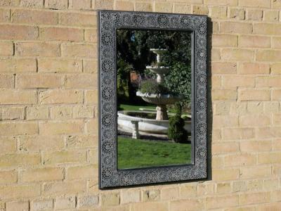 Product photograph of Morocco Dark Grey Garden Mirror from Choice Furniture Superstore