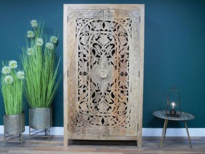 Product photograph of Dutch Mango Wood Large Carved Cabinet - 8168 from Choice Furniture Superstore
