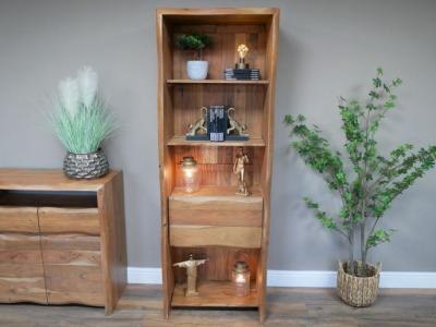 Product photograph of Dutch Acacia Wood Edge Bookcase from Choice Furniture Superstore