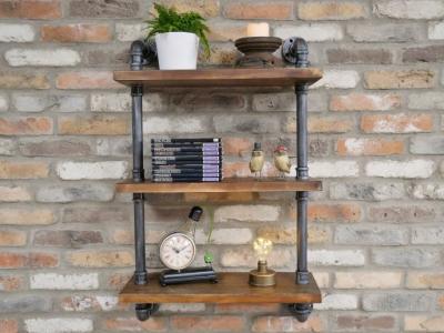 Product photograph of Dutch Pipe Wooden 3 Wall Shelves from Choice Furniture Superstore