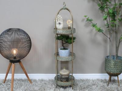 Product photograph of Dutch Moroccan Style 3 Tier Shelves Set Of 2 from Choice Furniture Superstore
