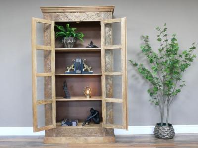 Product photograph of Dutch Mango Wood 2 Door Carved Cabinet - 9741 from Choice Furniture Superstore