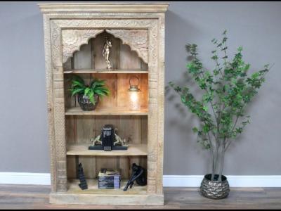 Product photograph of Dutch Mango Wood Carved Bookcase from Choice Furniture Superstore