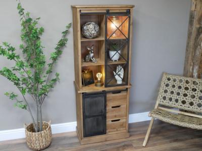 Dutch Wooden Tall Display Cabinet