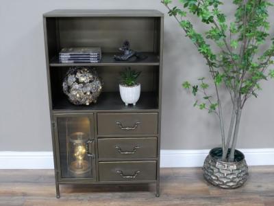 Product photograph of Dutch Metal 1 Door 3 Drawer Cabinet from Choice Furniture Superstore